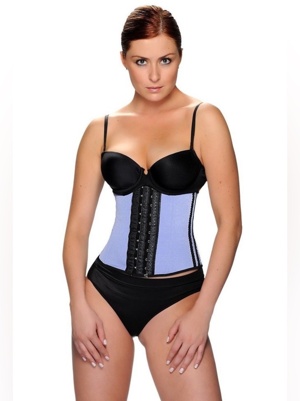 Waist-Training Corset Belt in Light Blue with Front Hook Closure Size 40 - Picture 1 of 7
